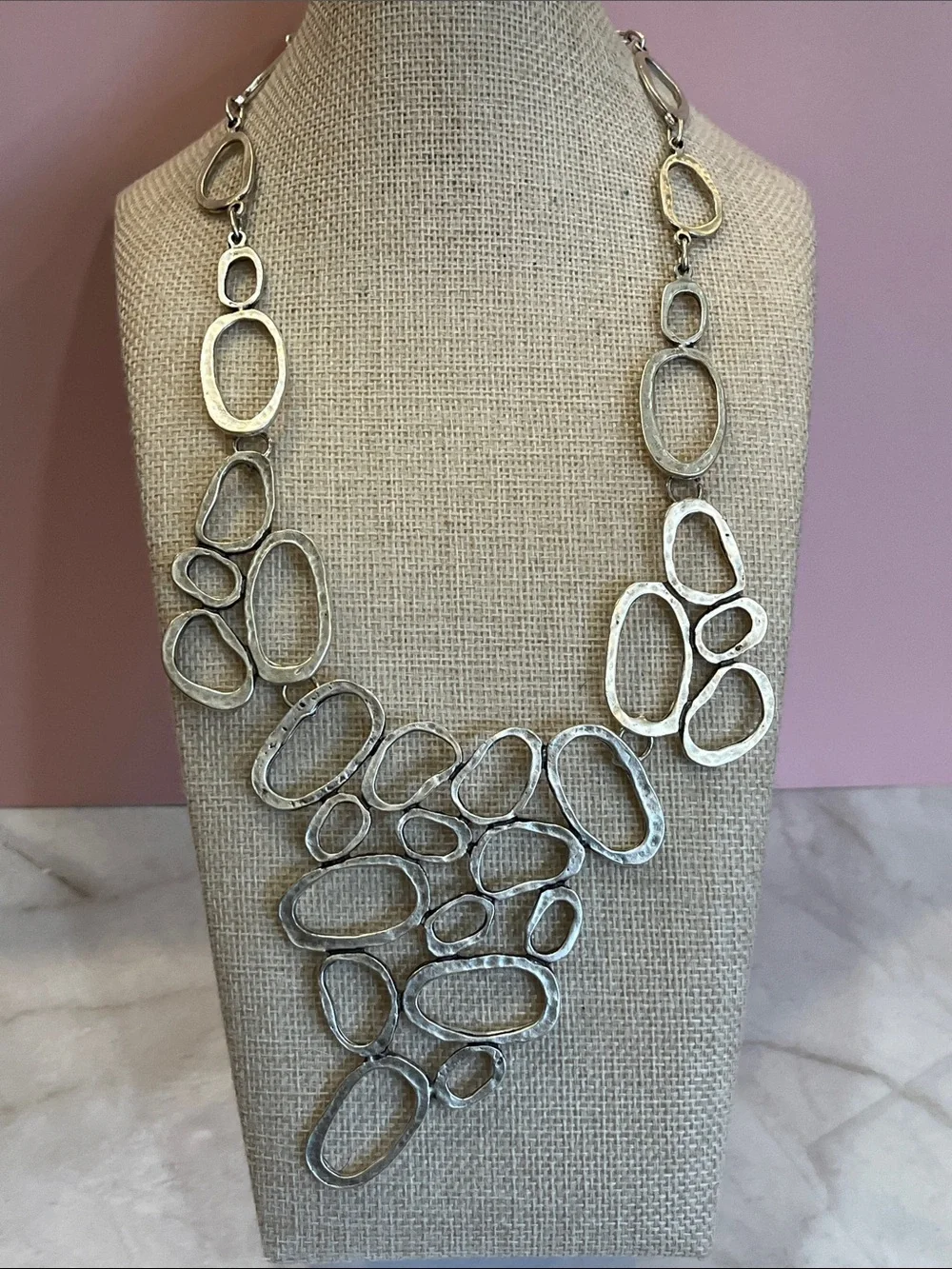 Pewter LONG NECKLACE Rare HTF - Picture 1 of 10
